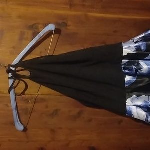 Backless prom dress blue floral by Stacy skylar